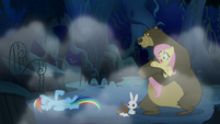 Fluttershy and animals watch Rainbow laugh S6E15