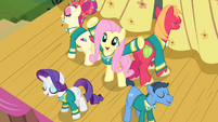 Fluttershy with Ponytones around her S4E14