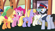 Ponies getting off the train S03E11