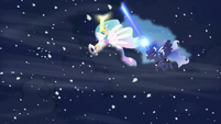 Storm clouds consuming Luna and Celestia S6E2