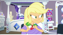 Applejack glares off-screen at Rarity EGDS43