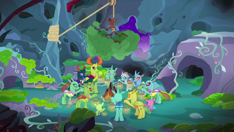 File:Changelings celebrating Hearth's Warming MLPBGE.png