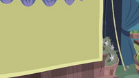 Curtain drawn in front of Daisy's stand S8E18