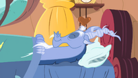 Discord lying down on bed S4E11