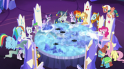 Mane Six and Pillars looking at the Cutie Map S7E26