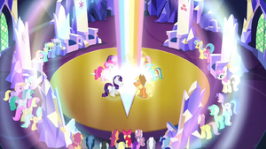 Rainbow shoots up from the floor S4E26