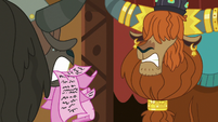 Rutherford reading a lot of letters from Pinkie S7E11