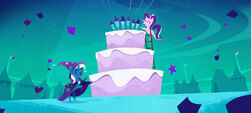 Oh hey, Trixie and Starlight are here again. Oh, how we wonder what happened to them during the invasion......in fact, how come we haven't seen supporting characters like The Yaks, The Griffins, Ember and the Dragons, King Thorax and the reformed changelings, or even the Pillars of Equestria?