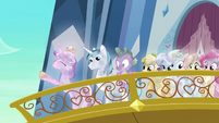 Cadance raising hoof on balcony S3E2