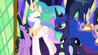 Celestia and Luna leave Twilight's castle S9E13