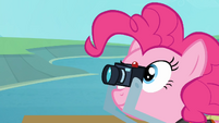 Pinkie takes a picture of the eagle catching the fish S4E09