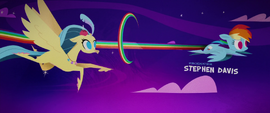 Rainbow Dash and Princess Skystar racing MLPTM