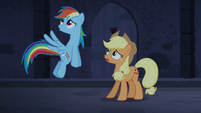 Rainbow and Applejack hear organ music S4E03