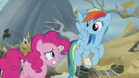 Rainbow asks Pinkie who she's talking to S5E8