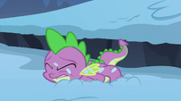 Spike is dropped into the snow S6E16