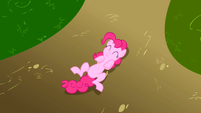 Pinkie Pie lying on her back smiling S1E05