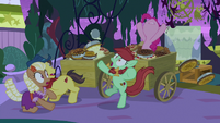 Pinkie Pie pops out from under the pies S9E17