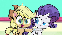 Applejack interrupting Rarity PLS1E9b