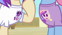 Fan ponies wearing Twilight and Cadance shirts S7E22