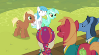 Ponies listening to the Ponytones S4E14