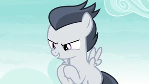 Rumble excitedly rubbing his hooves S7E21