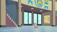 Spike follows Twilight down the foyer EG3