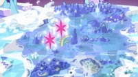 Twilight's double cutie marks float over Twilight's castle S6E12