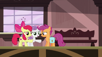 Apple Bloom and Sweetie extend hooves to Scootaloo S9E12