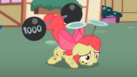 Apple Bloom lifting barbell S2E06
