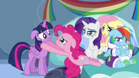 Pinkie Pie sad because Twilight isn't sad S5E5