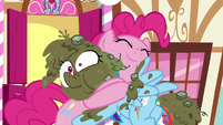 Rainbow Dash in Pinkie Pie's tight hug S7E23