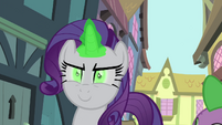 Rarity green glowing eyes S4E23