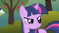 Twilight frowning at Spike S01E01