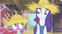 Rarity and Spike looking repulsed S4E13