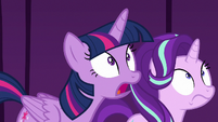 Twilight and Starlight shocked by Celestia's decision S8E7