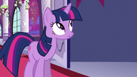 Twilight looking up at the right S3E2