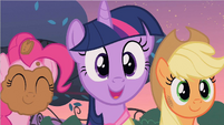 Twilight smiling at Rarity, in the most adorable way of course.