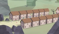 The houses look like power outlets!