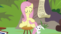 Fluttershy dismissing Angel Bunny S9E18