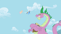 Rainbow Dash and Fluttershy look at Spike S02E10