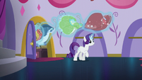 Rarity levitates her other dresses out of storage S5E14