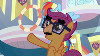 Scootaloo interrupts Rainbow Dash's story S8E12