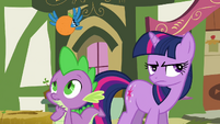 Twilight and Spike with the Bluejay Orange S3E3