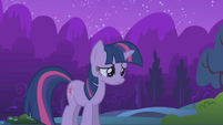 Twilight sighs before following her friends into the forest.