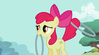 Apple Bloom holding hoop with mouth S2E06