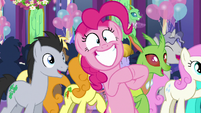 Pinkie Pie applauding with a big grin S7E1