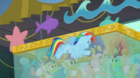 Rainbow pushing the water tank over S8E5