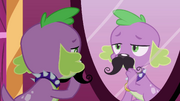 Spike trying on another mustache EG