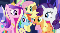 Twilight's friends return Cadance's greeting S5E19