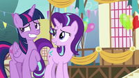 Twilight Sparkle grins with embarrassment S7E15.png (964 KB)